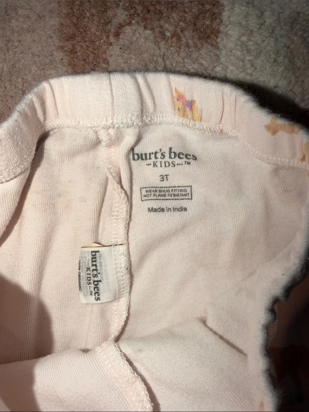 Burt's Bees Cream and Brown Pony Print Cotton Pajama Set